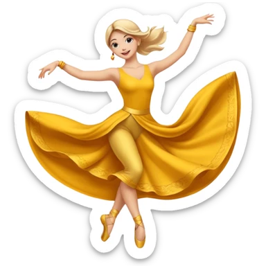 Emoji estilo ilustración de una mujer practicando danza aérea en tela, colgada en telas de seda, pose elegante, expresión feliz, estilo emoji moderno, colores suaves, fondo simple sticker