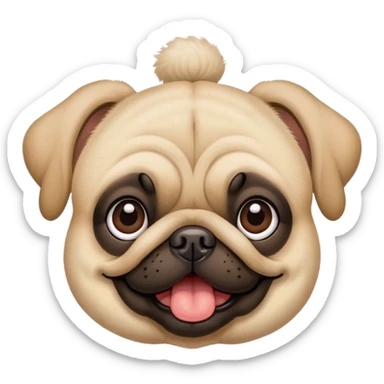Pug with Mickey Mouse ears sticker