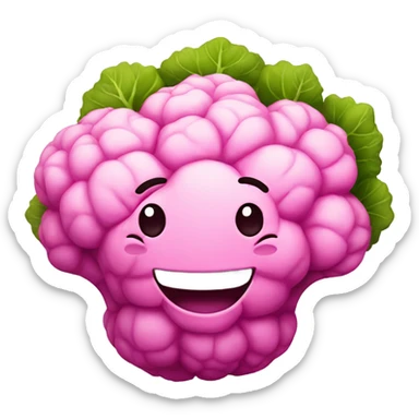 pink cauliflower smiling sticker