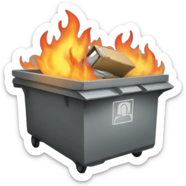software project that is an appropriate dumpster fire sticker