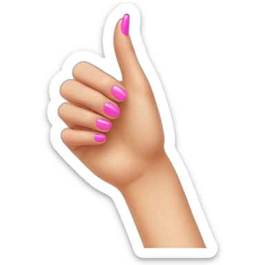 Thumbs up pink nails sticker