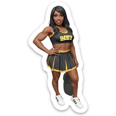 cheerful cheerleader in crop top sticker