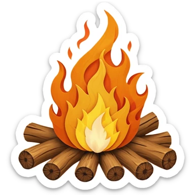 Campfire and wool felt texture sticker