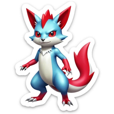Cool Shiny Digimon-Sneasel-Zangoose-hybrid full body sticker