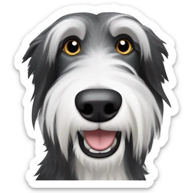black and white deerhound bearded collie lurcher sticker