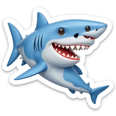 Shark emoji wearing shoes sticker