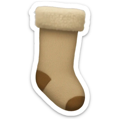 beige fuzzy socks sticker