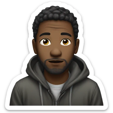 Homeless young man with a face like😐 sticker