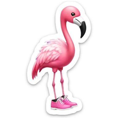 pink flamingo with tap shoes sticker