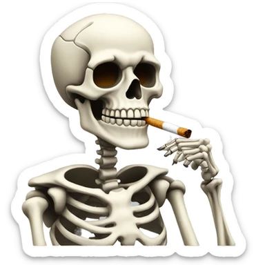 Skeleton smoking a cigarette  sticker
