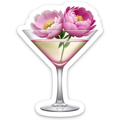 Martini with peonies sticker