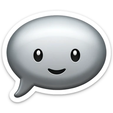  chat burbulas juodai baltas su mettalic efektu be veiduko sticker