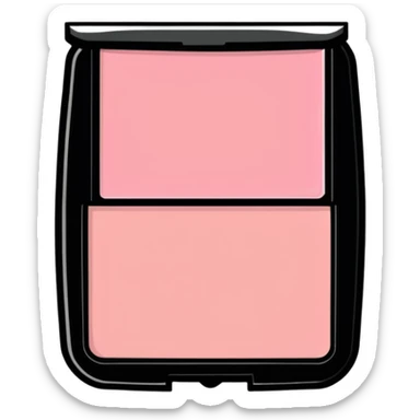 Black square shaped pink blusher compact makeup sticker