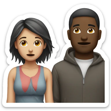 girl being sick next to guy sticker