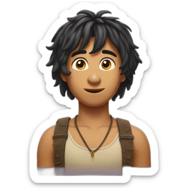 Mowgli cheveux attachés  sticker