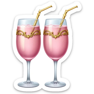 pink champagne rococo glasses cheers sticker