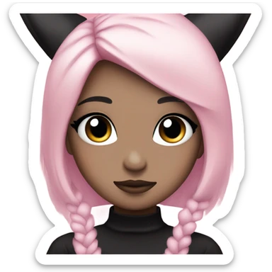 Kuromi girl with pink and blonde hair dark makeup emo sticker