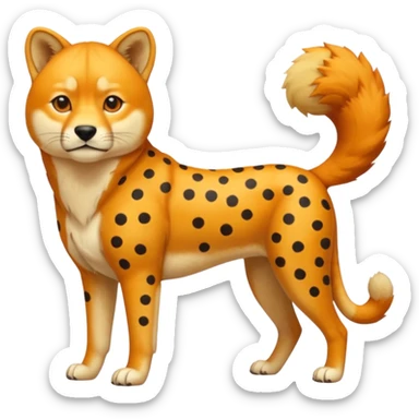 Cheetah-Dingo-Shiba-Inu-Lion-hybrid-animal-creature, full body  sticker