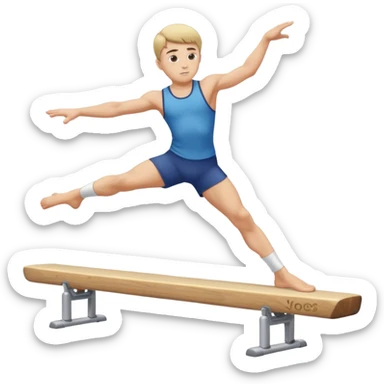 balance beam with a boy balancing on top flipping sticker