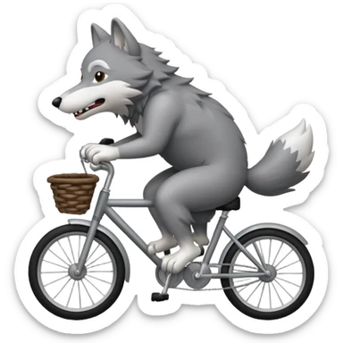 Wolf cartoon  ride on cycle sticker