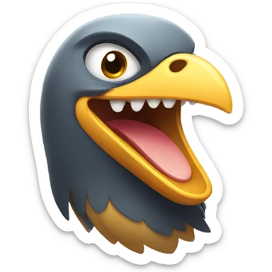 Bird smiling with gold teeth  sticker