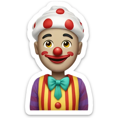 a pregnant man in clown make up in full size sticker