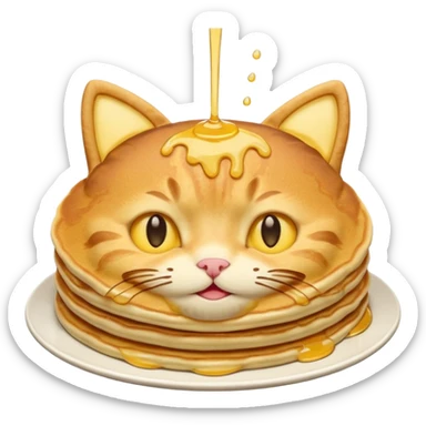 cat as pancake nice yellow pancakes like emoji sticker
