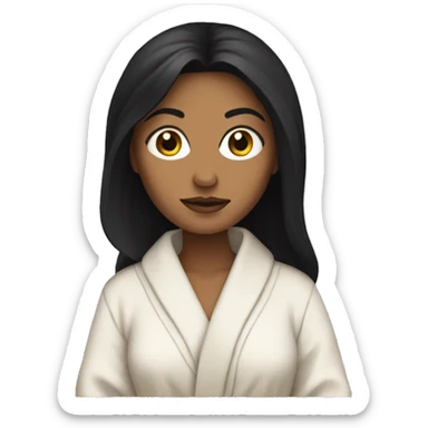 Woman with black hair in a robe mad  sticker