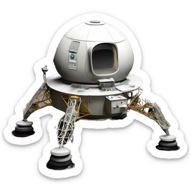 1969 moon lander on the moon sticker