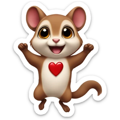 flying squirrel with heart sticker