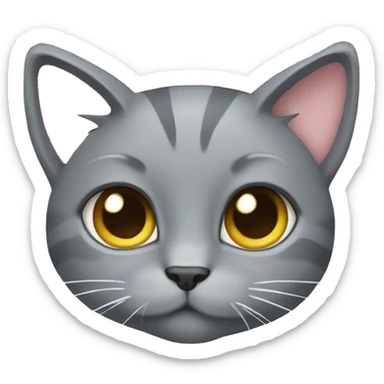 Grey cat with bow sticker