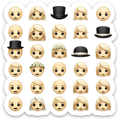 wedding emoji packs with black and cream color combination sticker