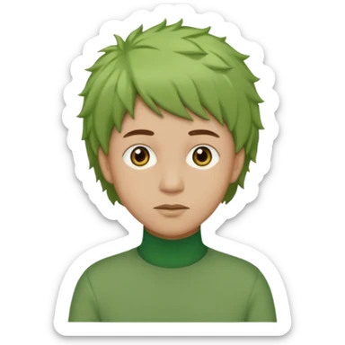 The Tree of Wisdom of The Wiggles with light skin, brown eyes, green leaves wig and, green skivvy shirt, light brown pants sticker