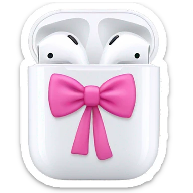 apple air pods with pink bow sticker