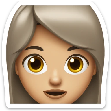 mad brunette girl sticker