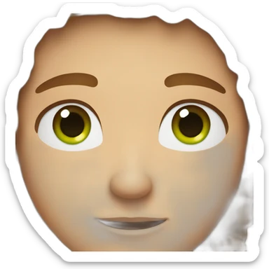 Male with brown hair and green eyes and a big round ear sticker