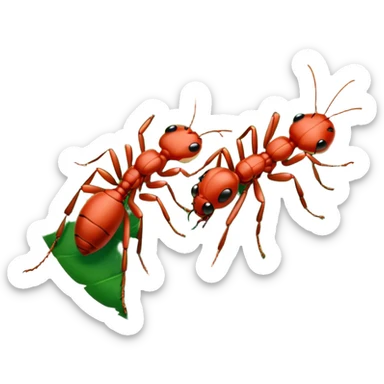 red ants on leaf sticker