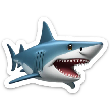 Chat sur un requin sticker