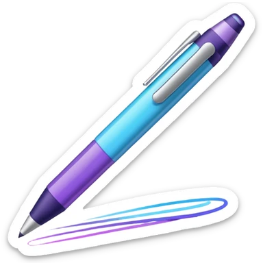 Depict a stylus or digital pen drawing colorful lines, suggesting creativity and UI/UX work. Include soft glowing accents or gentle motion to make it feel dynamic and exciting. Use soft blues, purples, and cream colors that complement the dark background. Style: modern, playful, and professional. sticker