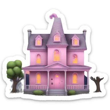 Light pink haunted house sticker