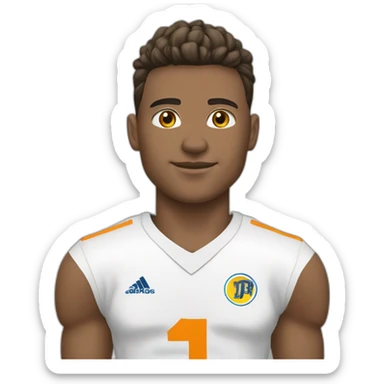 Joven blanco de 1.67 mts jugador de football sticker