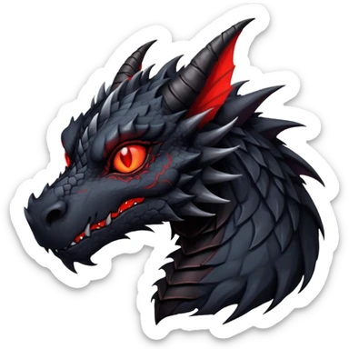 Gothic Badass Edgy Dark Mysterious Mystical Dragon-Beast-Trico-Noivern-Fursona sticker