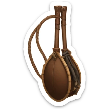 fireplace bellows holding a whip sticker