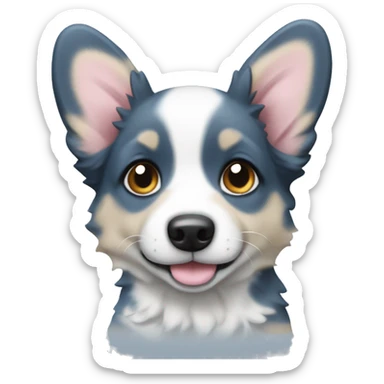 Blue marble corgi cardigan puppy sticker