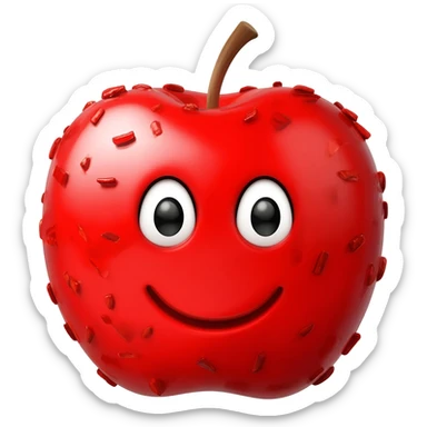 manzana enchilada que tenga ojos y boca sticker