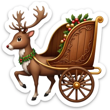 reindeer cart sticker