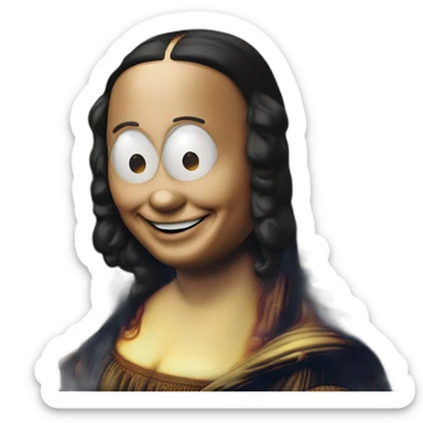 grinning face mona lisa sticker