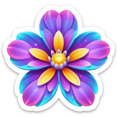 Space Petalled Flower sticker
