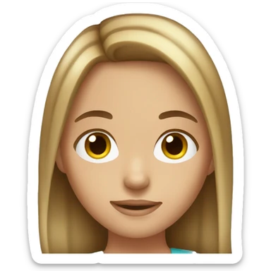 girl with brown hair and blonde highlights sticker