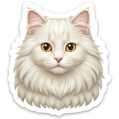 Cute white norwegian forest cat with a fluffy mane sticker
